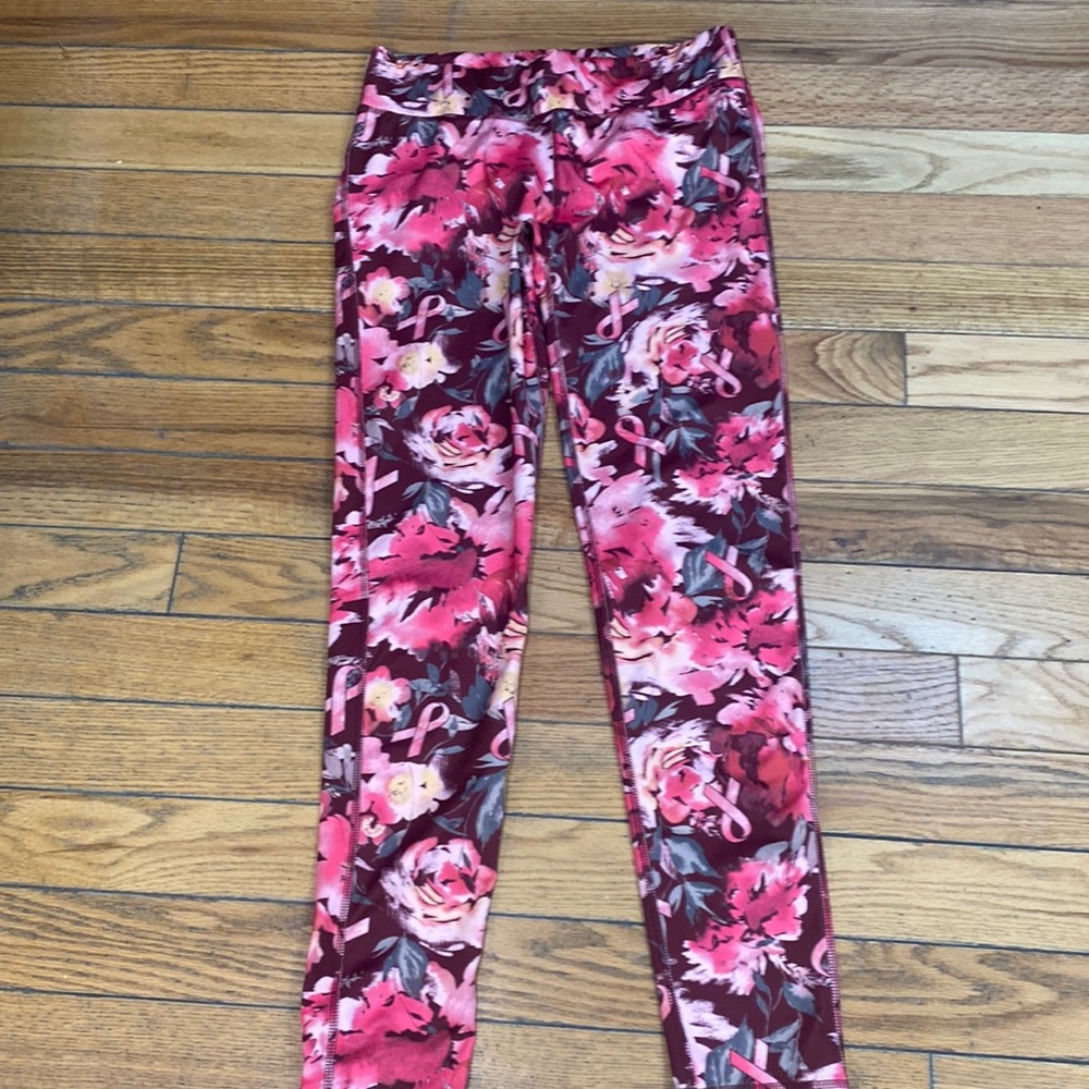 Breast cancer athletic pants, size large